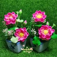 ราคา ดอกบัวหลวง (1 คู่) งานประดิษฐ์จากดินปั้น ขนาด 4 นิ้ว ส่งฟรี 7 วัน ไม่ต้องใช้โค้ด (5304271419)