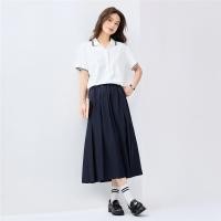 ราคา GIORDANO WOMENBeau MondesWomens Drawstring Elastic เอวจีบกระโปรงยาว 0 13465244 (28236025925)