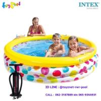 ราคา Intex สระน้ำ เป่าลม ไวด์จีโอเม็ททรี่ 1.68x0.41 ม. รุ่น 58449 + ที่สูบลม ดับเบิ้ลควิ๊ก ทรี (3022348691)