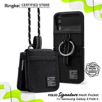 ราคา RINGKE FOLIO SIGNATURE MESH POCKET Samsung Galaxy Z Flip 4 Case Handcrafted Premium PU Leather Phone Cover (41765656866)