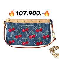 ราคา New LV x TM pochette accessories น้องเชอร์รี่ cherry denim หายากมาก (29437277780)