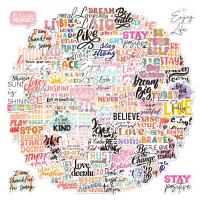 ราคา 100 ชิ้น Holographic Laser Shiny Inspirations English Senences & Slogans สติ๊กเกอร์ PVC กันน้ํา (26770742908)