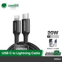ราคา UGREEN รุ่น 90590 Innovation Material usb type c Lightning Cable [MFi Certified PD Compatible 1.5M Silicone Cable (22717406188)
