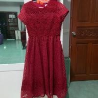 ราคา เดรส lyn around สีแดงผ้าลูกไม้ (5744249269)