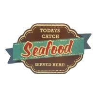 ราคา ป้ายสังกะสีวินเทจ Seafood Served Here (ปั๊มนูน) (1028329181)