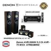 ราคา DENON AVR-S660H + WHARFEDALE CRYSTAL SET 4.3 4C 4.1 5.2 Ch. 75W 8K AV Receiver with HEOS® Built-in (27301158193)