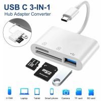 ราคา USB HUB 3 In 1 เครื่องอ่านการ์ด Micro SD การ์ด OTG USB Type C 2.0 Hub MicroSd (42655831276)
