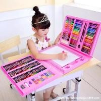 ราคา ชุดวาดภาพหลายแบบสำหรับเด็ก อุปกรณ์ศิลปะของขวัญสำหรับนักเรียนพร้อมกระเป๋าพกพา ปากกาสีน้ำ ดินสอสีน้ำมันพาสเทล ฯลฯ (28085244267)
