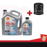 ราคา น้ำมันเครื่อง Shell HELIX HX8 5W-30 5w30 ดีเซล คอมมอนเรล สังเคราะห์แท้ 100% 6 ลิตร ฟรี 1 ลิตร (21778755510)
