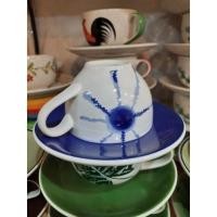 ราคา แก้ว พร้อมจานรอง ขนาดความสูงของแก้ว 5 cmกว้าง9 cmงานเซรามิค ลำปางเข้าไมโครเวปได้ (4492009270)