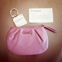 ราคา Coach Coin Purse กระเป๋าใส่เหรียญสีชมพูววว์ (1083899062)
