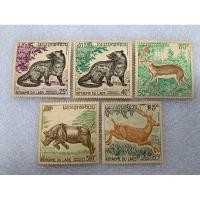 ราคา แสตมป์ลาวรุ่นเก่าชุดสัตว์ป่า ปี1971 ครบชุด5ดวง (27664639989)