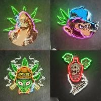 ราคา Skull Bear การ์ตูนวัชพืช UV พิมพ์ป้ายนีออนสําหรับตกแต่งผนัง Green Leaf ป้าย Led ไฟนีออนตกแต่งห้องนอน Man Cave ห้องนั่งเล่นบาร์เกมห้องคลับโรงแรม Party ของขวัญ (27761701426)