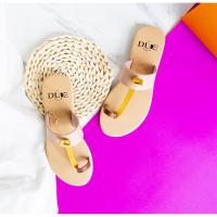 ราคา DUDE SHOES - ดูดี รองเท้าแตะแฮนด์เมด แบบคีบ สวมนิ้วโป้ง พื้นสีเบจ สายสีนู๊ด+เหลือง+แทน (7953120183)