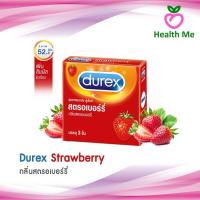 ราคา Durex Condom Strawberry 52.5mm ถุงยางอนามัย ดูเร็กซ์ กลิ่นสตรอเบอร์รี่ 52.5มม. (5300862598)