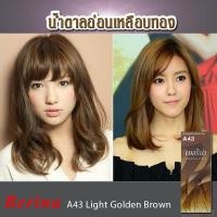 ราคา ครีมย้อมผม เบอริน่า A43 สีน้ำตาลอ่อนเหลือบทอง ปิดหงอก ปิดผมขาว (22044741554)