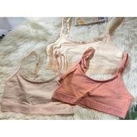 ราคา พร้อมส่ง บราเด็กโต size M 7/8 ขวบ Calvin Klein Girls Cropped bralette แพ้ค 3 ตัว (27218552868)