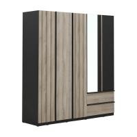 ราคา INDEX LIVING MALL ตู้เสื้อผ้า 5 บาน รุ่นอัมสเตอร์ดัม - สีดาร์ค เวงเก้/ซิลเวอร์แอช (29082806537)