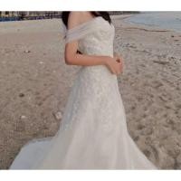 ราคา ชุดแต่งงานมือสอง ปาดไหล่ สวยสภาพดี (29886897310)