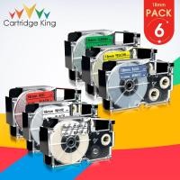ราคา 6PK XR-18X XR-18WE Labels For CASIO 18mm XR 18X XR 18WE Tape Label Cartridges KL-130 KL-120 KL-430 Maker Printer (16849154897)