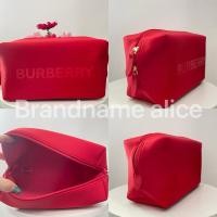 ราคา แท้ กระเป๋าเครื่องสำอางสีแดงสด Burberry (29515805916)