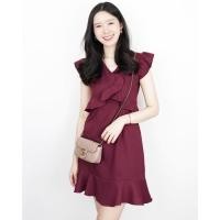 ราคา [NEW] เดรสสั้น สีแดง Burgundy จากร้าน SlyQ (3640082497)