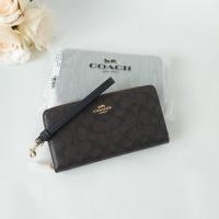 ราคา ☘️พร้อมส่งในไทย กระเป๋าสตางค์ Coach Long Zip Around Wallet In Signature Canvas แท้ 100% (28338397611)