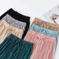 ราคา แฟชั่น กางเกงพลีท 9 ส่วนกางเกงขายาว (2319549873)