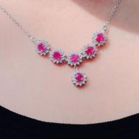 ราคา Debut Gems สร้อยคอเงินแท้ 925 ประดับจี้เพชร CZ และทับทิมแท้ รุ่น N-156R-SIL สไตล์เกาหลี สร้อยคอแฟชั่น (25337074395)