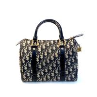 ราคา DIOR BOSTON HANDBAG 25 CANVAS OBLIQUE Navy Blue (รับประกันสินค้าแท้ 100%) (22045904560)