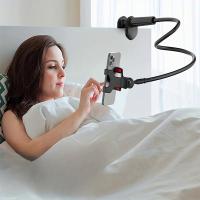 ราคา Lazy Bedside DesktopMobile Phone Clamp Bracket Flexible Long Arm Gooseneck Lazy Person Bracket With Handle Overhead Live (29727370436)