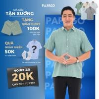 ราคา PAPAGO เสื้อเชิ้ตผู้ชายวัยกลางคนผ้าเทอร์รี่ระบายอากาศแขนสั้นและพิมพ์ลายแนวนอน - P24SNHT008 (43716023887)