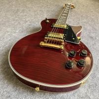 ราคา Les Paul Custom Electric Guitar Red Tiger Burst Professional Guitar (27017934588)