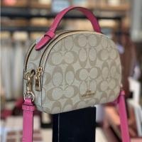 ราคา (ผ่อน 0%) ✈️✈️ ของแท้!!! พร้อมส่งในไทย!! Coach Serena Satchel In Signature Canvas ใบใหญ่ ลาย C สายชมพู โทนใหม่ #1591 (3592189727)