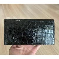 ราคา กระเป๋าสตางค์ใบยาวหนังท้องจระเข้แท้% มือสอง สภาพดี✨ (25377086824)