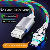 ราคา สายชาร์จ ซิลิโคน เรืองแสง หมุนได้ 180 องศา ชาร์จเร็วมาก สาย USB Micro Type C (25855326506)