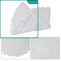 ราคา [FAIRLAND-TH] วินเทจคู่มือโครเชต์ดอกไม้สีขาวรอบลูกไม้ผ้าปูโต๊ะผ้าคลุมโต๊ะนูน (29765981268)