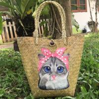 ราคา กระเป๋ากระจูด สวยๆ ลายแมว (7239524418)