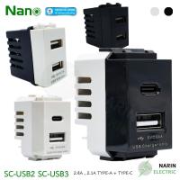 ราคา เต้ารับชาร์จ USB 5V 2.4A 2 รู ขนาด 1 ช่อง สีขาว สีดำ ปลั๊ก เต้ารับ TypeC TypeA usb-a usb-c usb c 2.1A แท้ (25240722166)