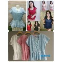 ราคา เสื้อลูกไม้ไซส์ใหญ่ ลูกไม้แขนสั้นคอวี (1333569214)