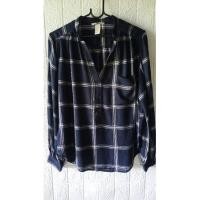 ราคา เสื้อแขนยาว H&M ลายสก๊อตมือสองสภาพดีของแท้ (21005021650)