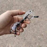 ราคา กรอบแว่นตา แว่นตาวินเทจ แว่นเก่าเก็บยุค 90s Jing Ori กรอบแว่นทรงรีมนเล็กจิ๋ว สีเงิน เลนส์ใส ตัดเลนส์สายตา วินเทจแท้ (19535912427)