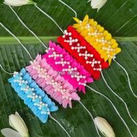 ราคา มาลัยแบนขนาด 4 นิ้ว สวยตรงปก มาลัยติดผมเจ้าสาว มาลัยติดผม ฟ้อนรำ (44415305316)