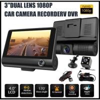 ราคา Dash Cam，พร้อมเครื่องบันทึกในรถยนต์แบบ Dual-Channel Full HD 1080p กล้องติดรถยนต์ 3กล้อง เลนส์ใหญ่ (28480278484)