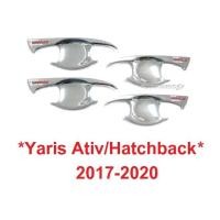 ราคา เบ้ากันรอย เบ้ารองมือเปิด Toyota Yaris Ativ Hatchback 2017-2020 ชุบโครเมี่ยม โลโก้แดง โตโยต้า ยาริส เบ้ามือจับ ประตู (7416940286)