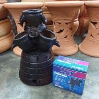 ราคา ชุดน้ำริน ได้ 3 ชิ้น สูง 16 ซม. ทาสีดำ ทำน้ำตก ตกแต่งสวน บ้าน พร้อมส่ง (24313396876)