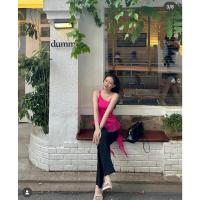 ราคา เสื้อปาดไหล่สีชมพูฟรุ้งฟริ้ง + ชุด JEAN WAS SUNSET (27630983660)