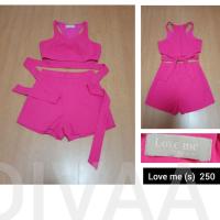 ราคา ชุดเข้าเซต งานป้าย Love me(s) มือสอง สีชมพูจี้ดจ้าด แซ่บๆเลยจ้า (3343859542)