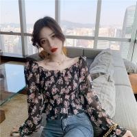 ราคา FKพร้อมส่ง เสื้อแขนยาว ดึงสม๊อกทั้งตัว หน้าและหลัง ผ้าชีฟองลายดอก สวยหรูดูแพง สไตล์เกาหลี (7983757816)