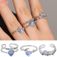 ราคา สร้อยคอและแหวนหัวใจลายโอปอลสีฟ้า เพิ่มความสวยงามให้วันวาเลนไทน์และงานแต่งงาน (40314246782)